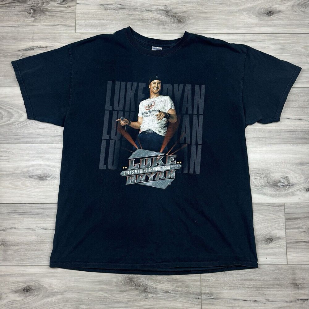 Luke Bryan 2014 Concert T shirt That's My Kind Of Night Tour Size XL Black